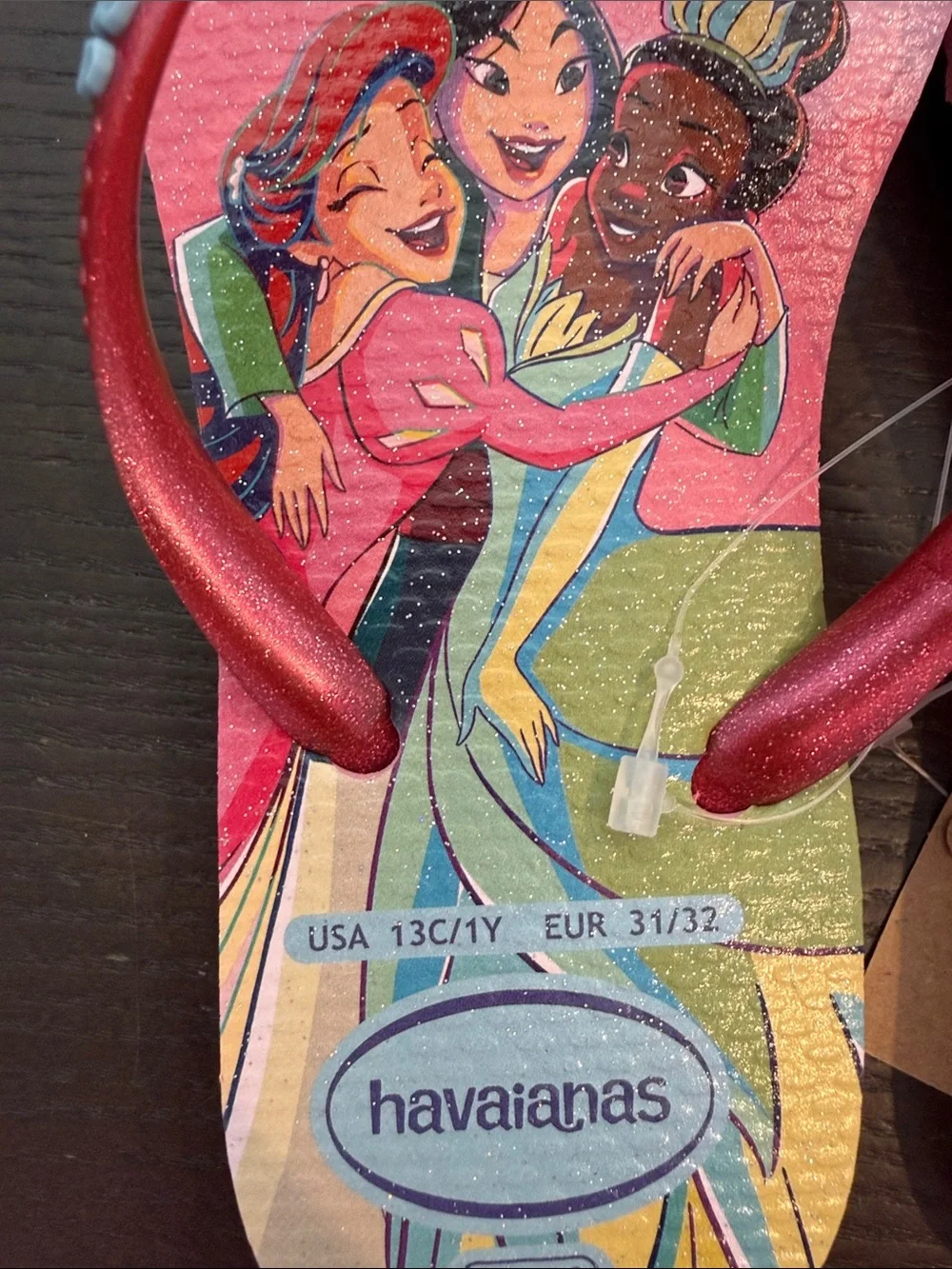 Havaianas Kids Pink Disney Princess Graphic Flip Flop Sandals! Size 13/1